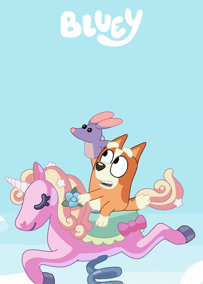 Bluey Bingo on a Unicorn Spring Rider