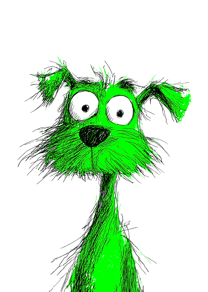 Green Dog Drawing Scribbles
