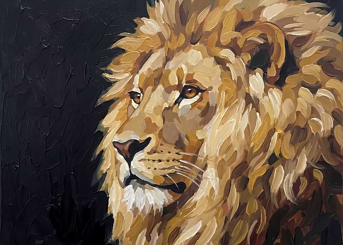 Lion Portrait Painting