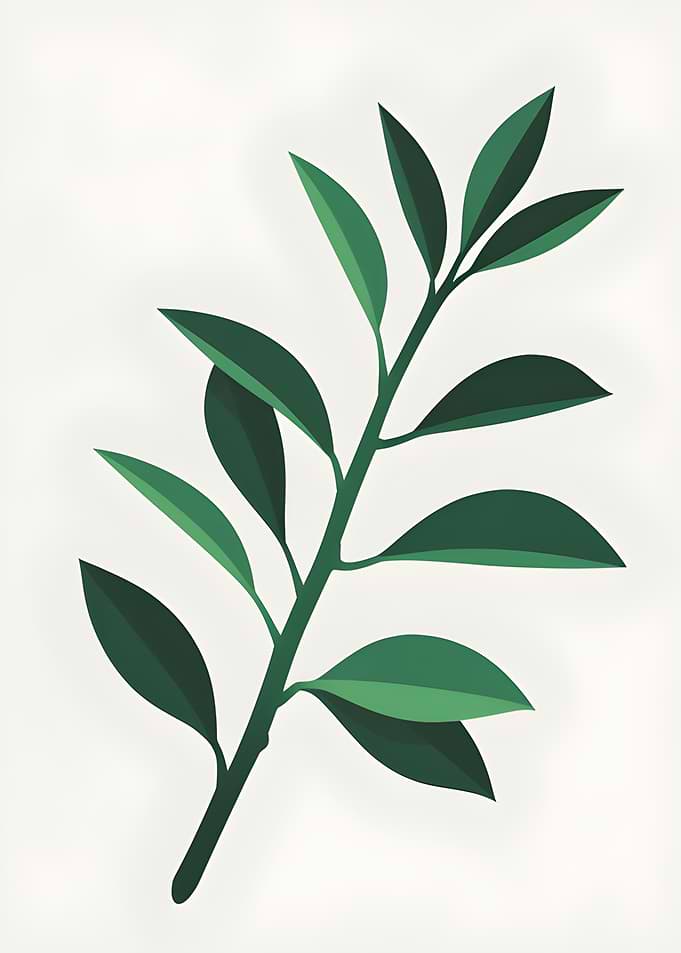 Green Leaf Branch Illustration