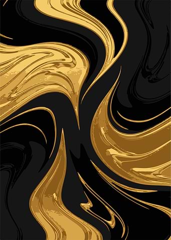 Abstract Gold and Black Swirls