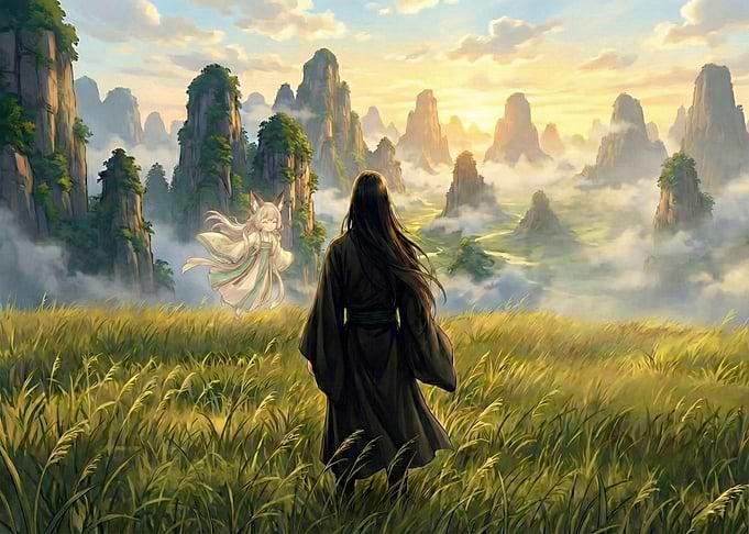 Anime Landscape with Characters