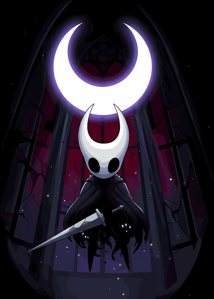 Hollow Knight Under Crescent Moon