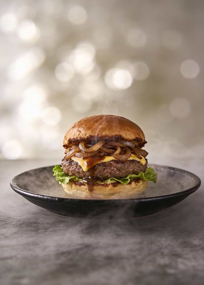 Gourmet Burger with Caramelized Onions