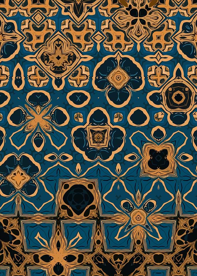 Abstract Blue and Gold Pattern