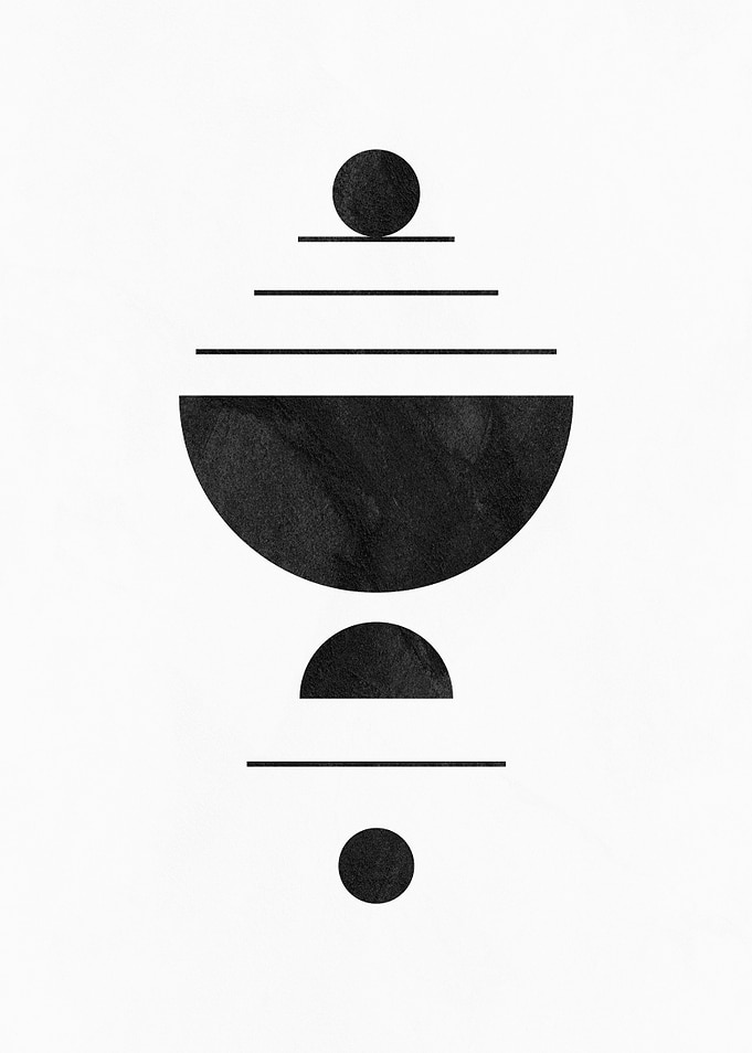 Abstract Black and White Geometric Art