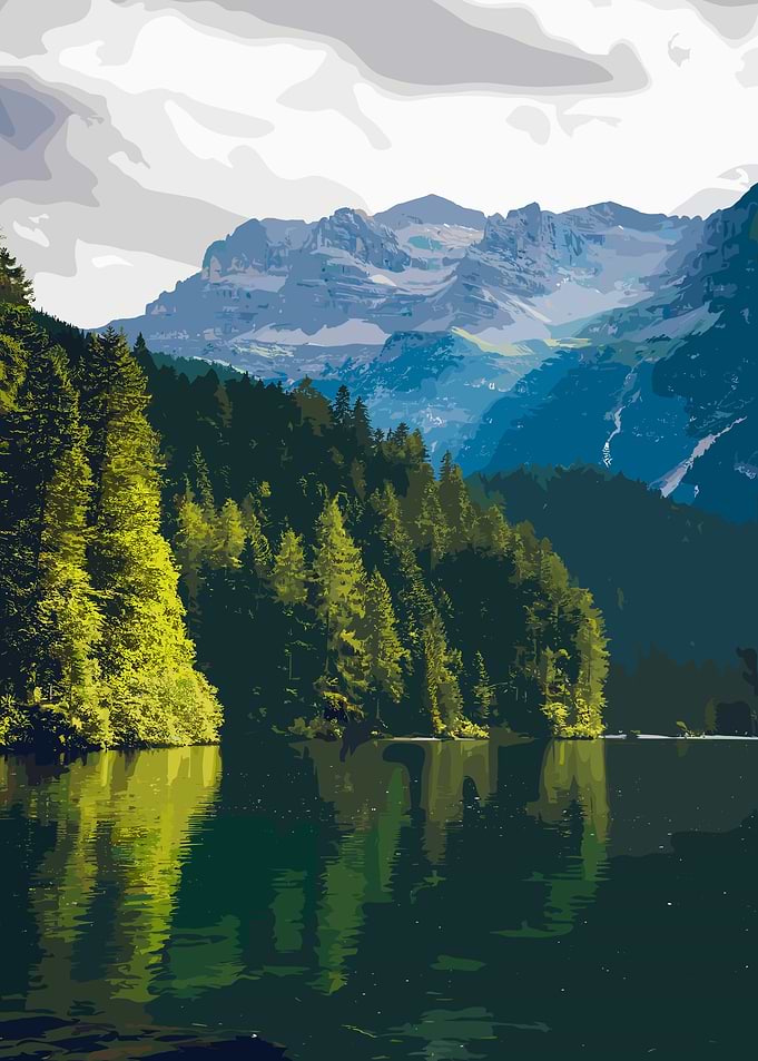 Mountain Lake Landscape