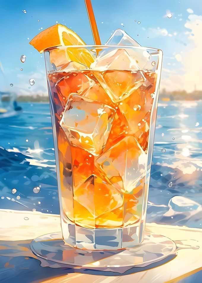 Iced Tea with Orange Slice