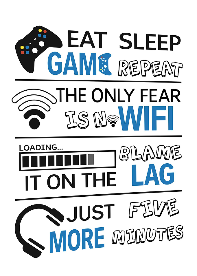 Eat Sleep Game Repeat Gaming Poster