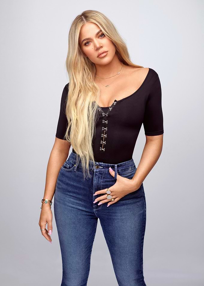 Khloe Kardashian in Black Top and Jeans