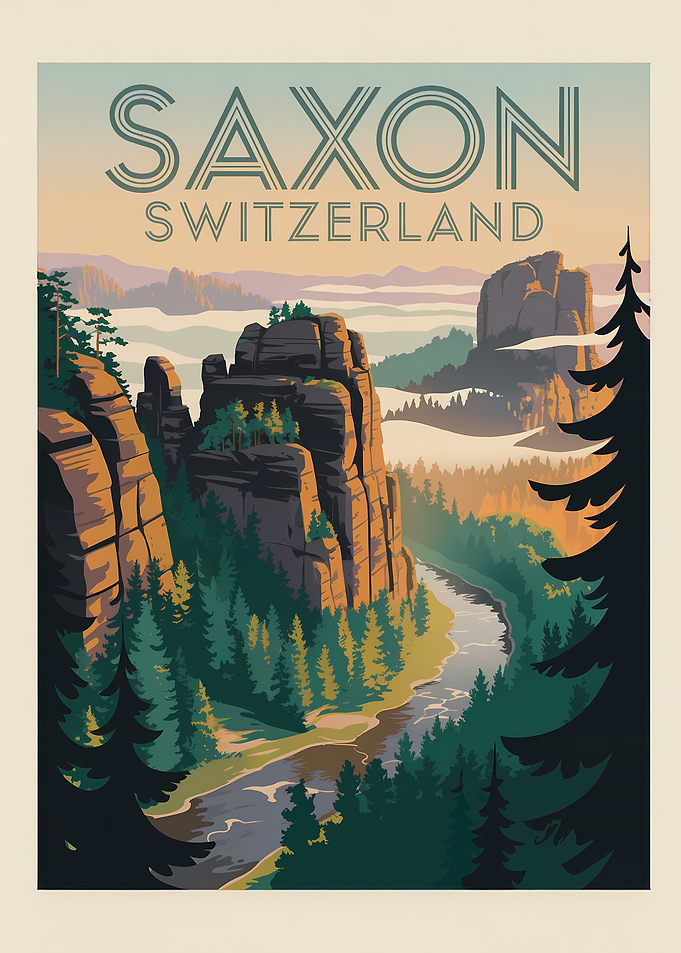 Saxon Switzerland Landscape Art Print