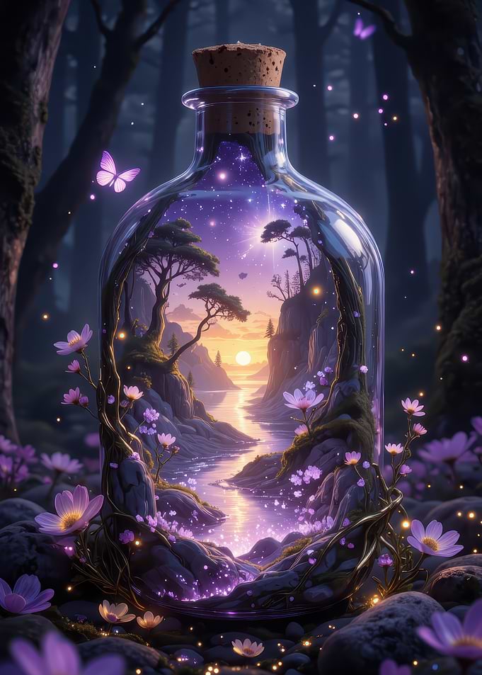 Enchanted Landscape in a Bottle