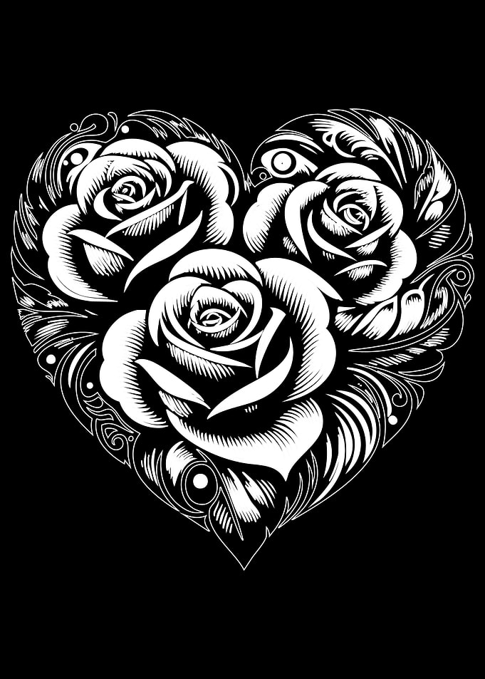 Floral Heart with Roses
