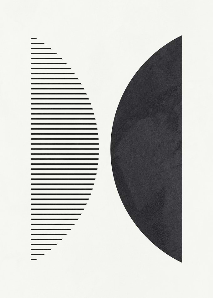 Minimalist Geometric Art with Semicircles