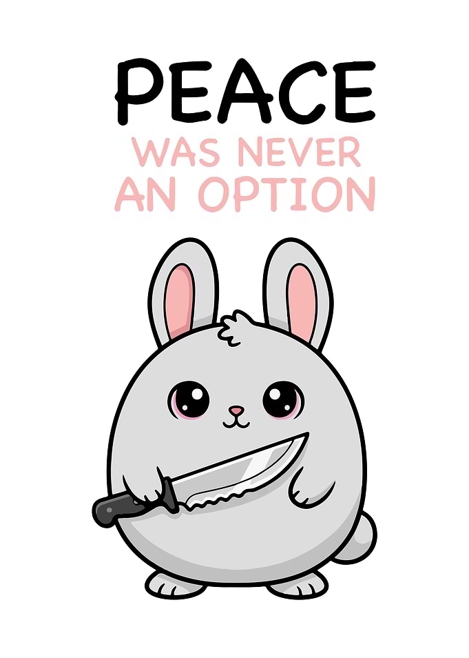 Cute Bunny with Knife Illustration