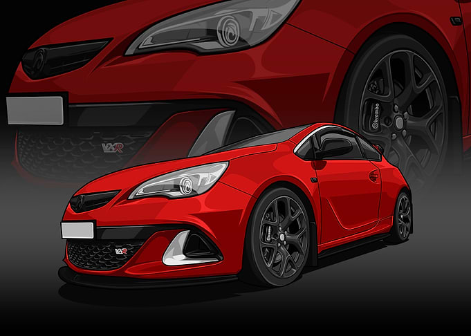 Red Vauxhall Astra VXR Illustration