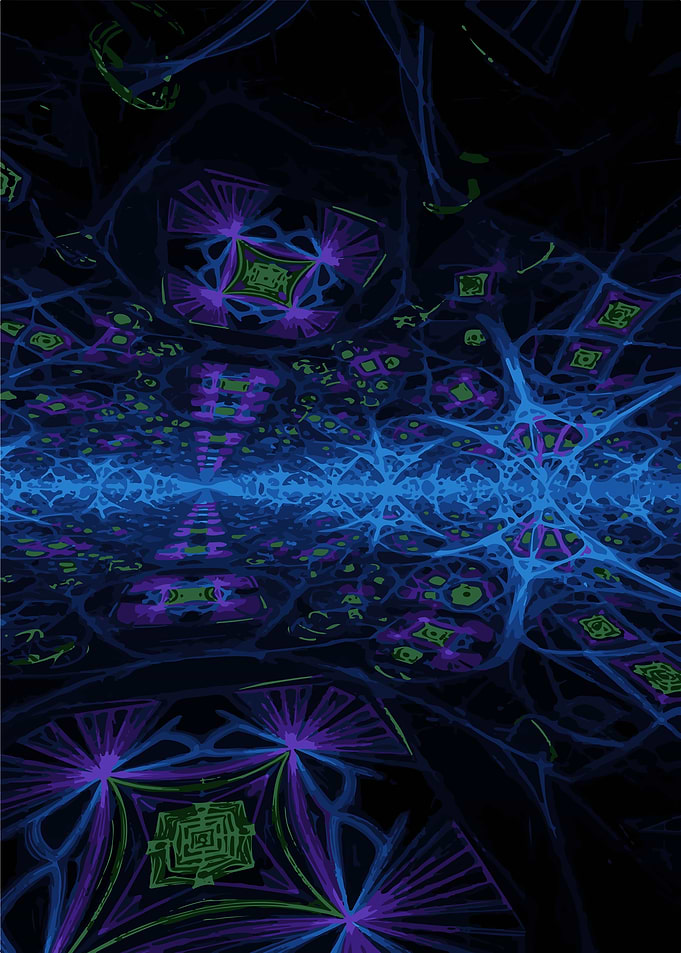 Abstract Geometric Pattern in Blue and Purple