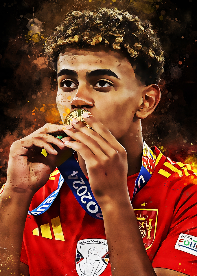 Soccer Player with Gold Medal Portrait
