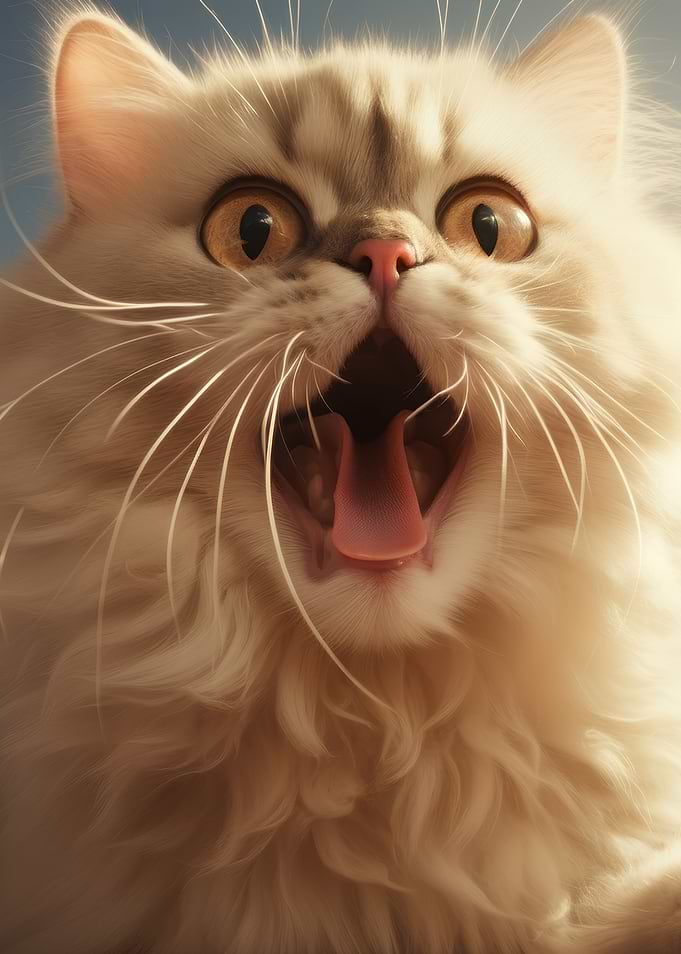 Surprised Cat Portrait