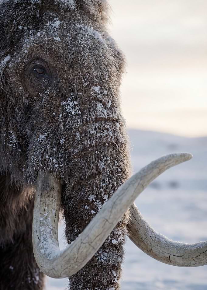 Woolly Mammoth in Snowy Landscape