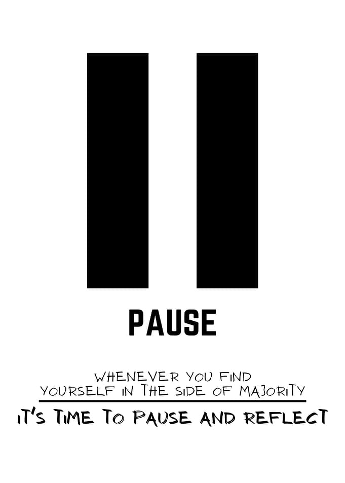 Pause and Reflect Minimalist Art