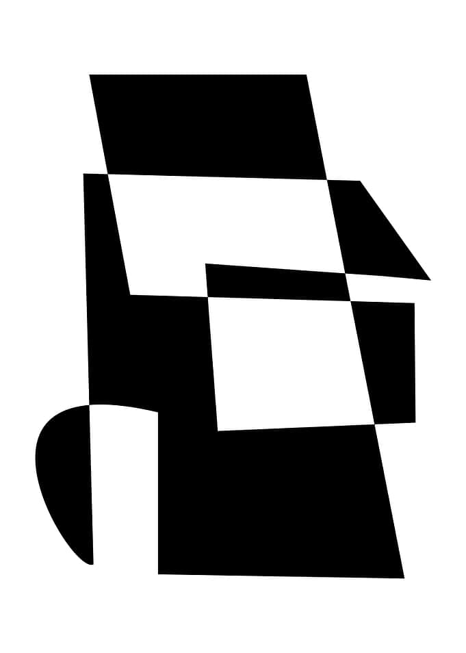 Abstract Black and White Composition
