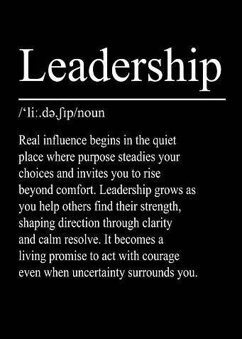 Leadership Definition – Black | Minimalist Typography Poster