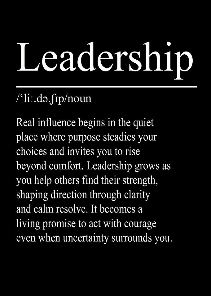 Leadership Definition – Black | Minimalist Typography Poster