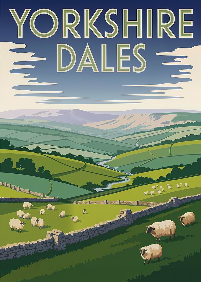 Yorkshire Dales Landscape Illustration