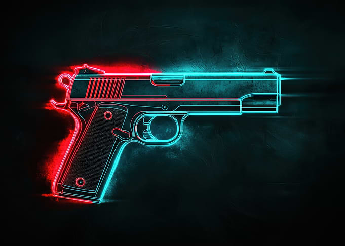 Neon Gun Art
