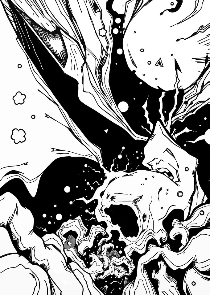 Monochrome Abstract Fantasy Illustration