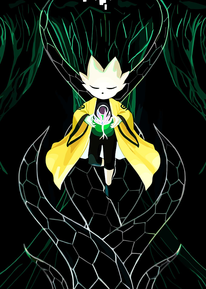 Mystical Figure with Glowing Orb