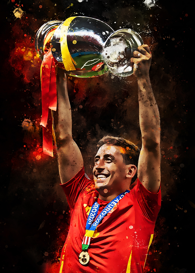 Soccer Player Celebrating with Trophy