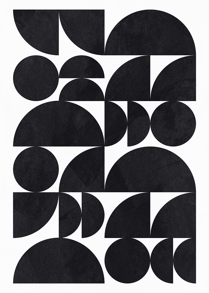 Black and White Geometric Pattern Art