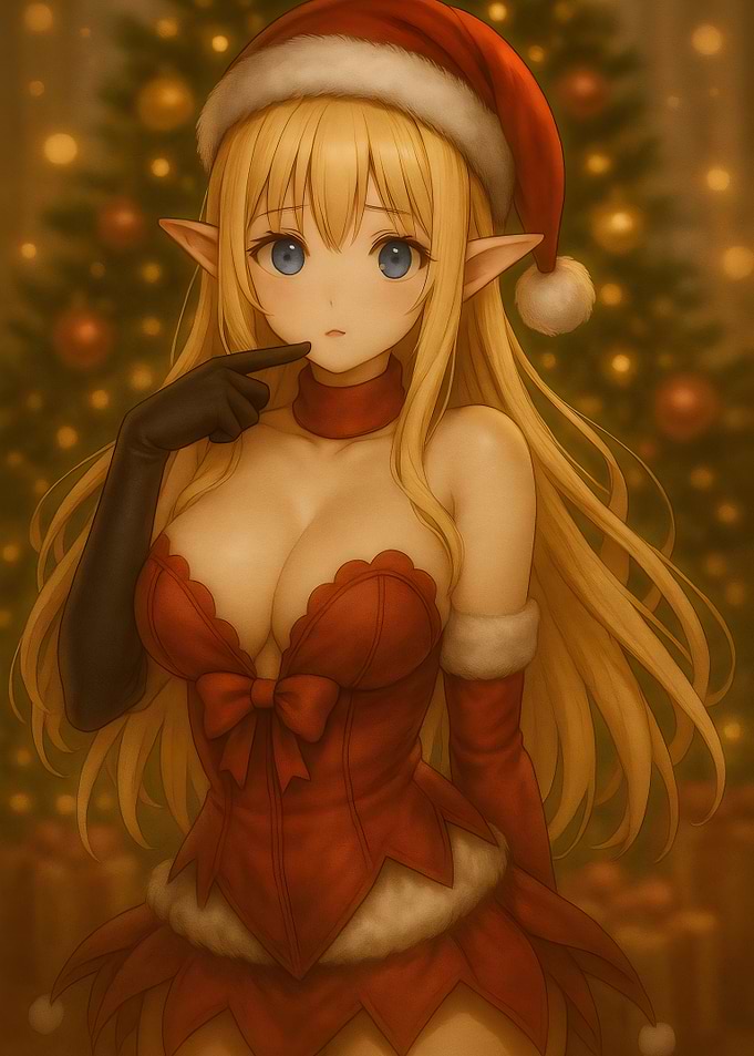 Shy Anime Girl Christmas