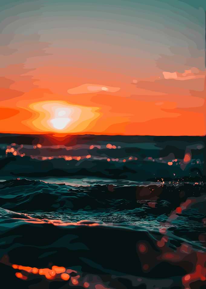 Ocean Sunset Digital Art