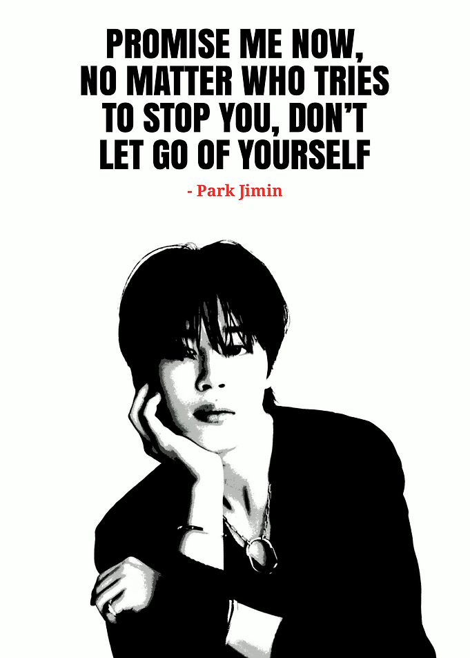 Park Jimin Inspirational Quote Portrait