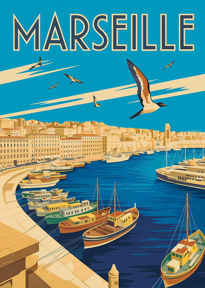 Marseille Travel Poster