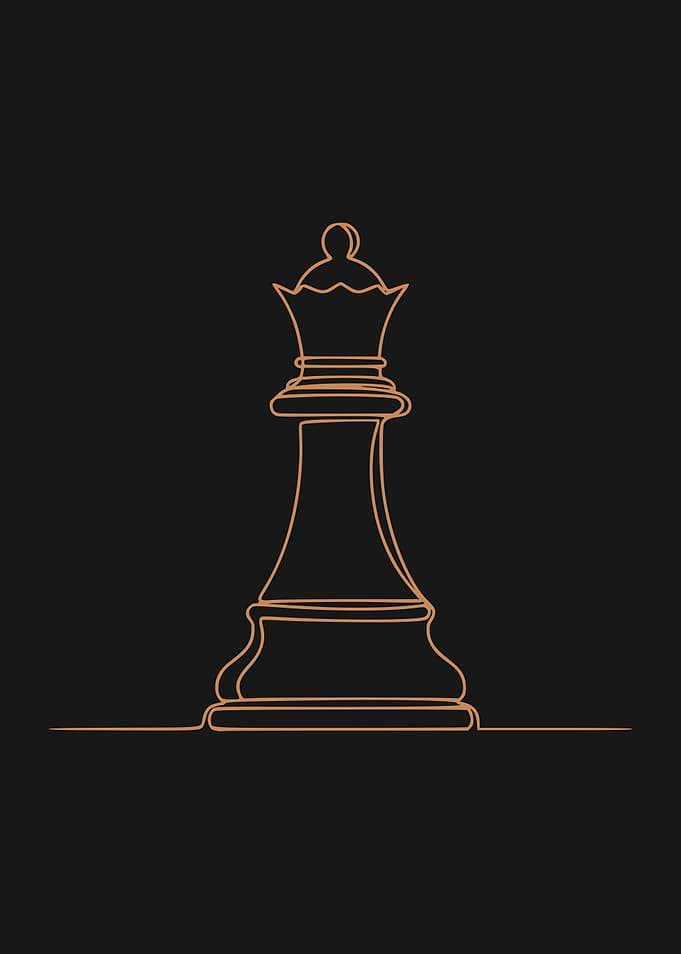 Chess Queen Minimalist Line Art (light version)