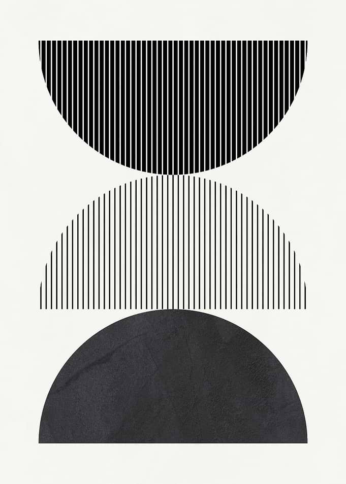 Minimalist Geometric Black and White Art