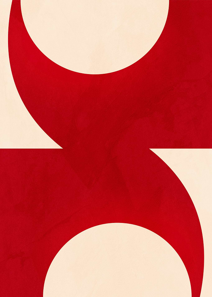 Abstract Red and Beige Geometric Design