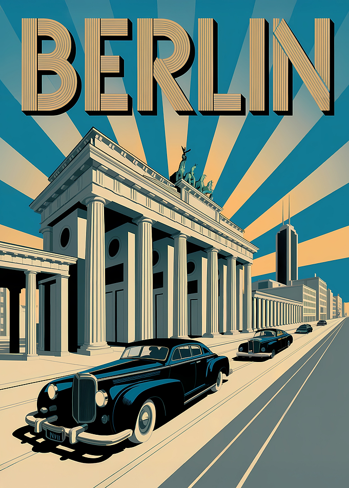 Berlin Travel Poster Art Deco Style