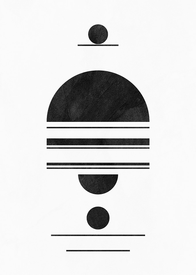 Minimalist Geometric Black and White Art