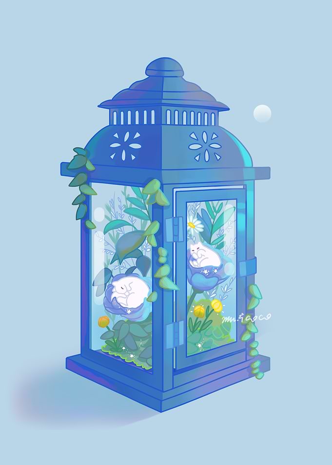 Lantern - Rose Cat