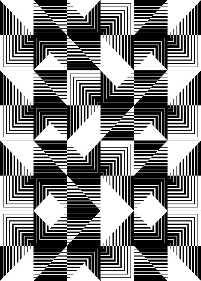 Abstract Black and White Geometric Pattern