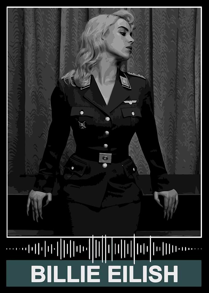 Billie Eilish in Military Uniform Poster