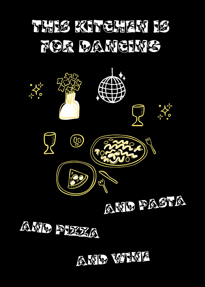 Kitchen Dancing, Pizza, Pasta, and Wine