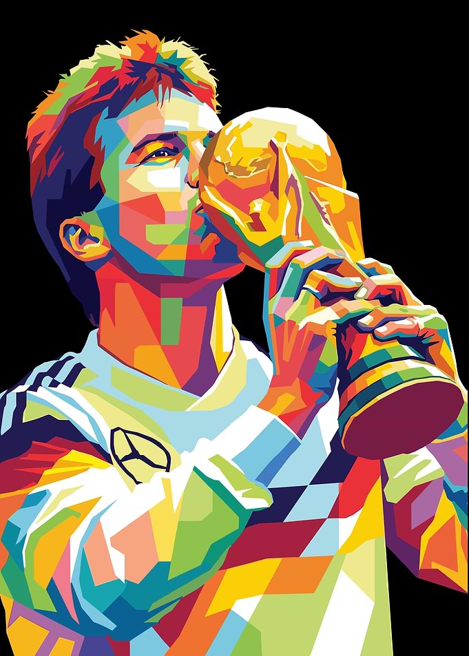 Soccer Player Kissing World Cup Trophy