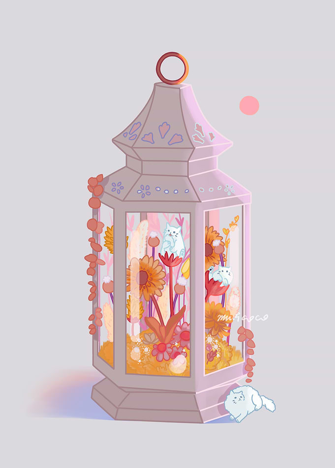 Lantern - Tulip Cat