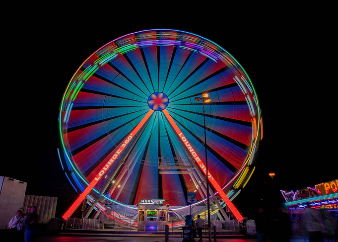 Colorful Ferris Wheel at Night